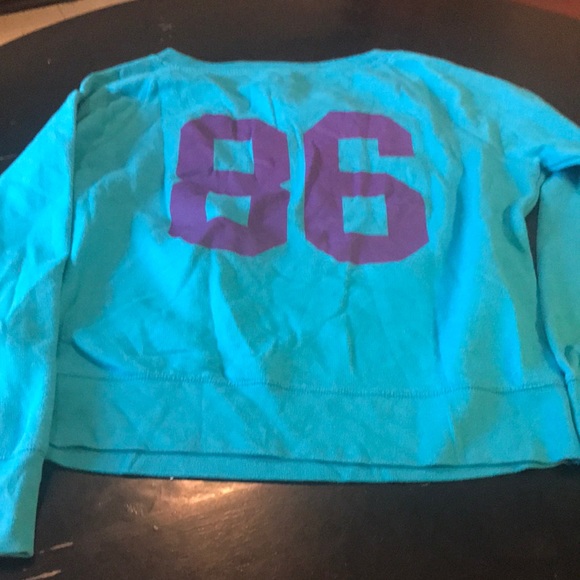 Super Cute Medium/ VS PINK Teal /Purple Swatshirt - Picture 2 of 5